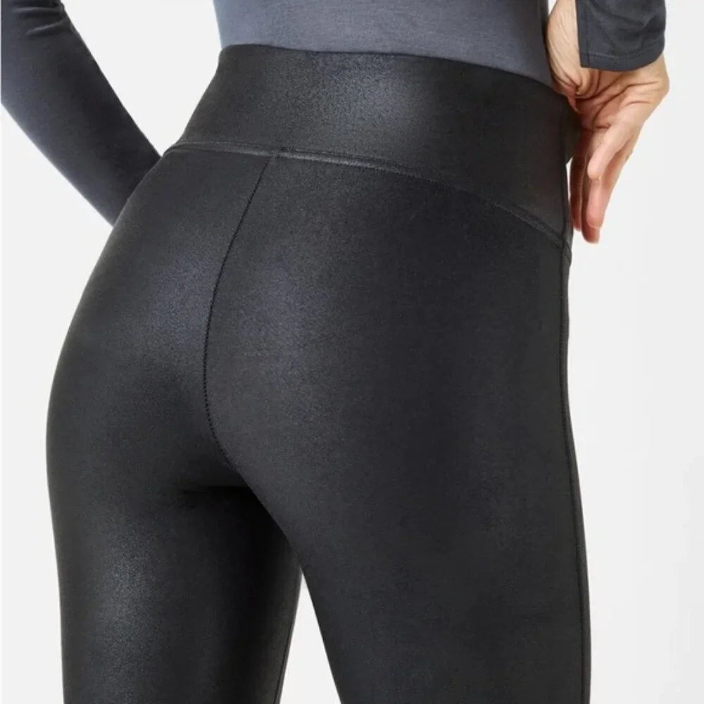 Spanx Black Faux Leather Leggings 27
